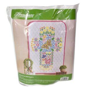 Spring Cross Wall Hanging Quilt Pre-Quilted Kit Herrschners NIP Butterfly Easter